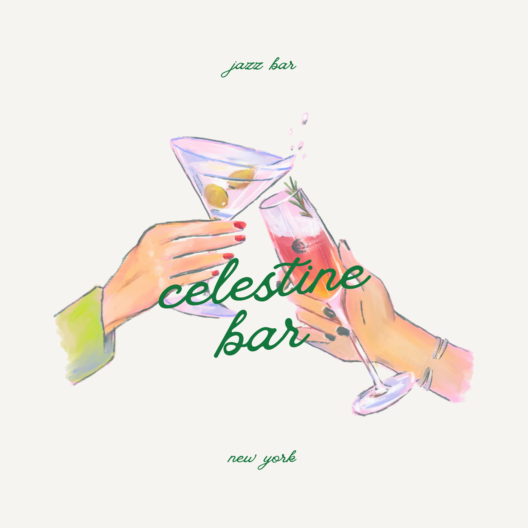 Celestine Bar branding design