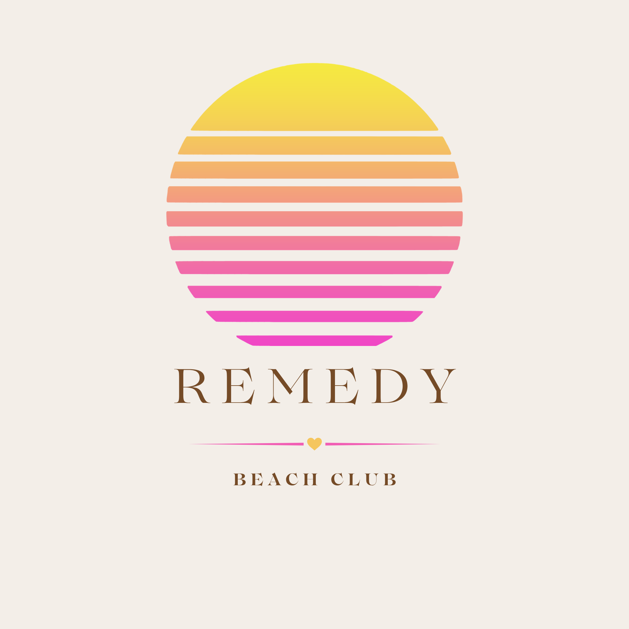 Remedy beach club logo design