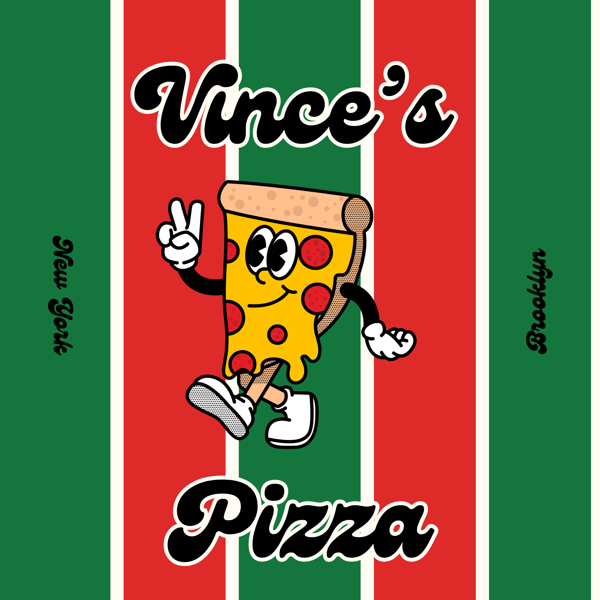 Vince's Pizza branding design