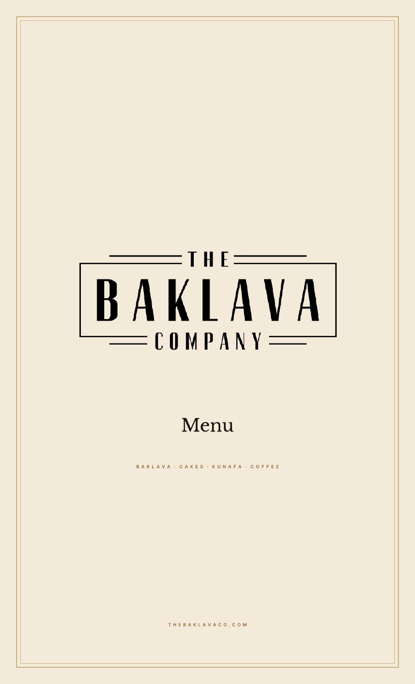 Cover of The Baklava Company final menu